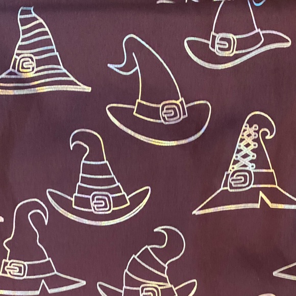 Halloween Shower Curtain, Purple Shower Curtain With Silver Witch Hats 72” x 72” - Picture 6 of 11